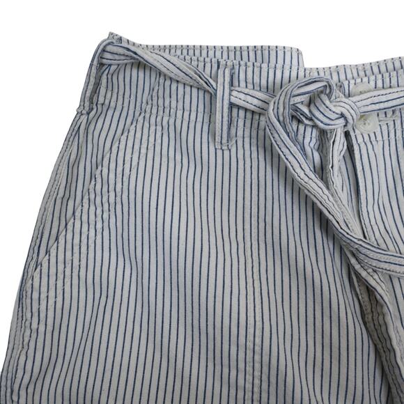 American Eagle Womens 10 Short High Rise Striped Belted Pants - Picture 6 of 10